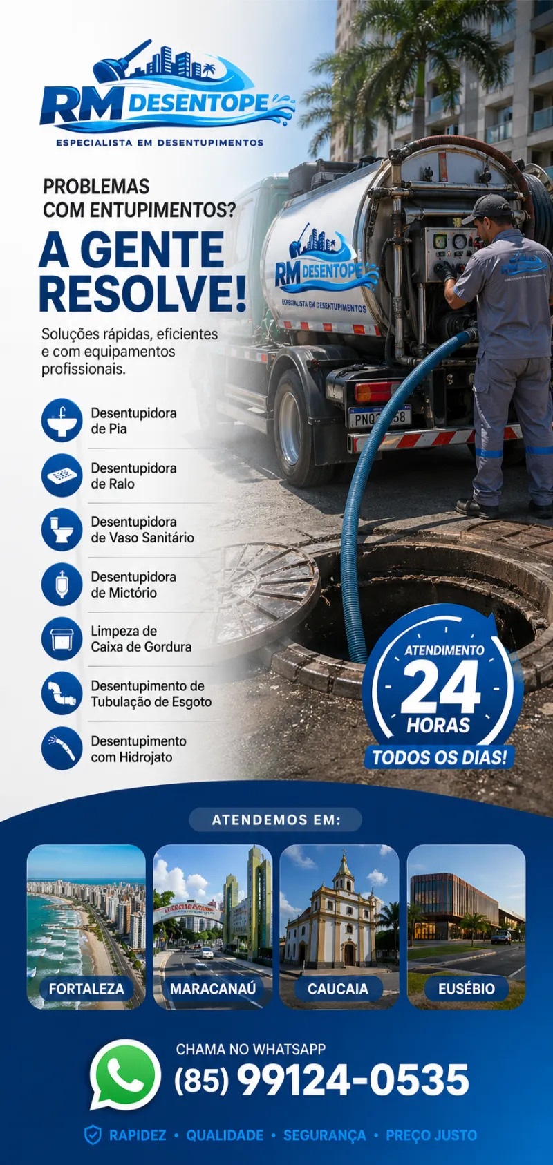 esentupidora em Fortaleza, Desentupidora em Maracanaú, Desentupidora em Caicaia, Desentupidora em Eusébio